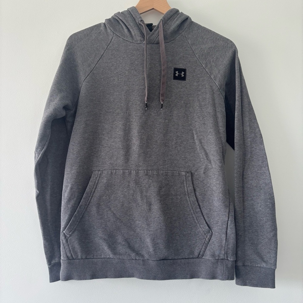 Men's Under Armour Charcoal Drawstring Hoodie w/ Large Front Pocket Size S - Picture 2 of 9